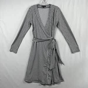 Banana Republic Wrap Dress Womens Small Elephant Long Sleeve V Neck Stretch